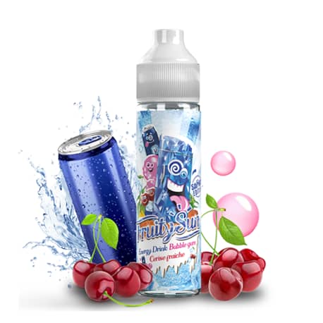 Fruity sun energy drink bubble gum cerise